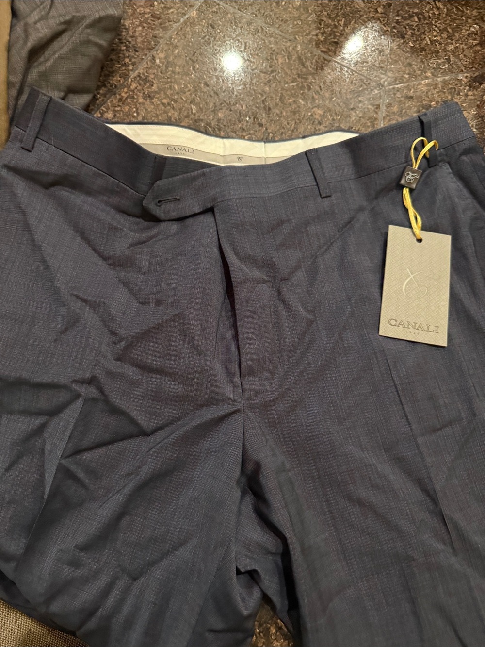 Canali Men's Charcoal Micro-Check Flat Front Dress Shorts
